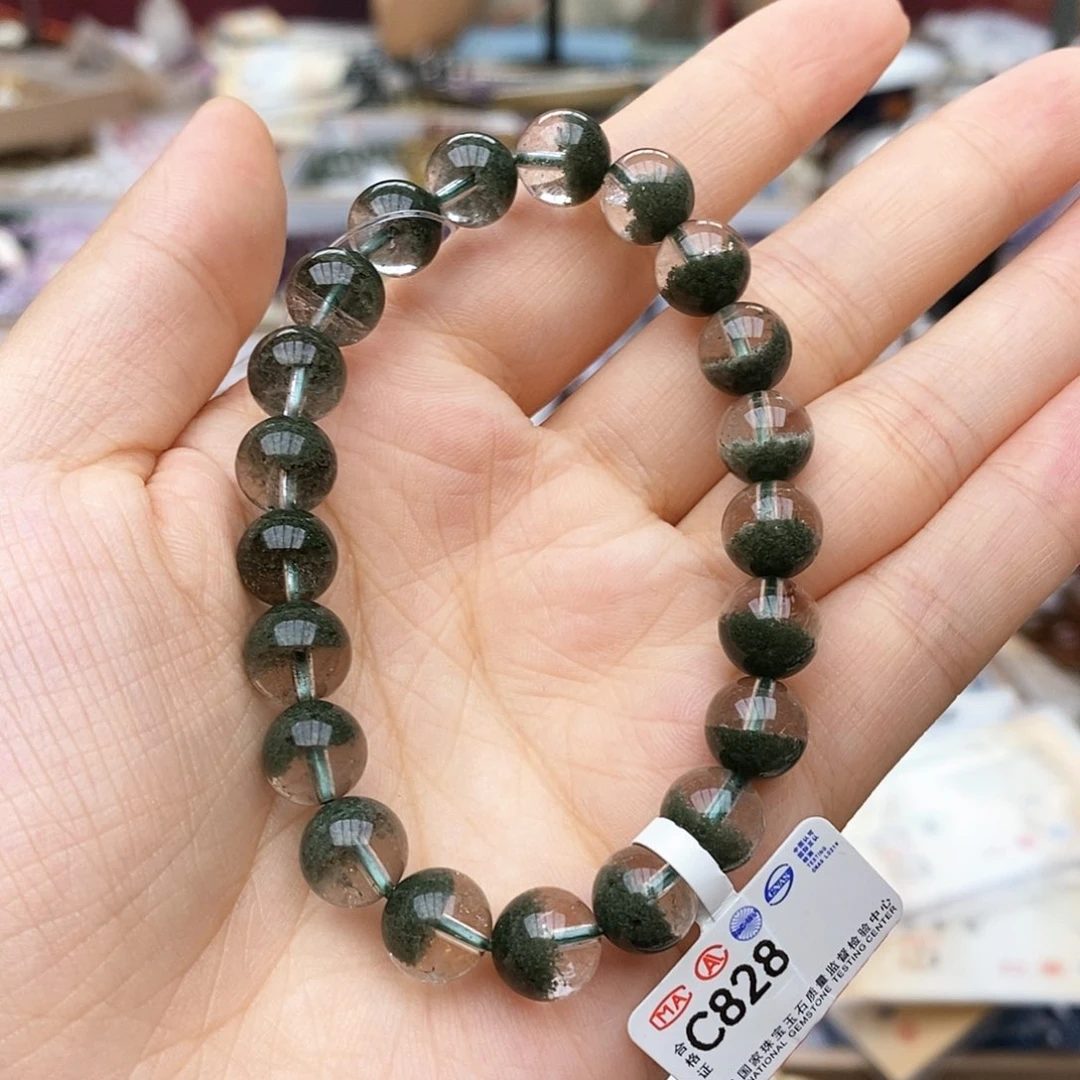 水晶手链未镶嵌C828 绿幽灵 9m+