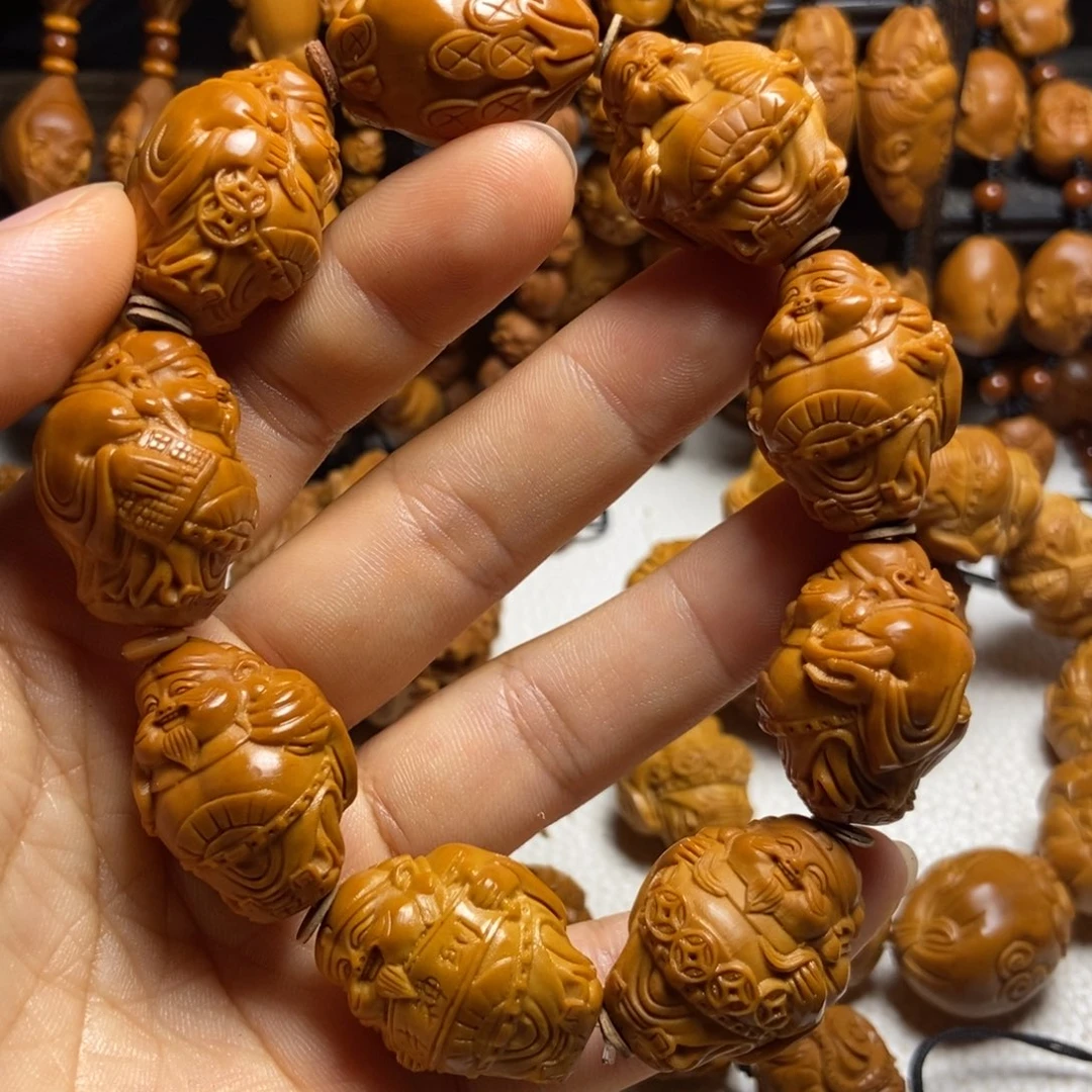 【闪购商品】橄榄核手串/手链小**?站立财神