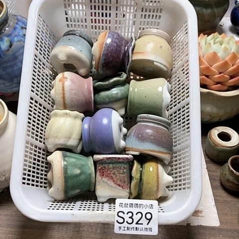 紫砂花盆329微瑕品口径3厘米左右的