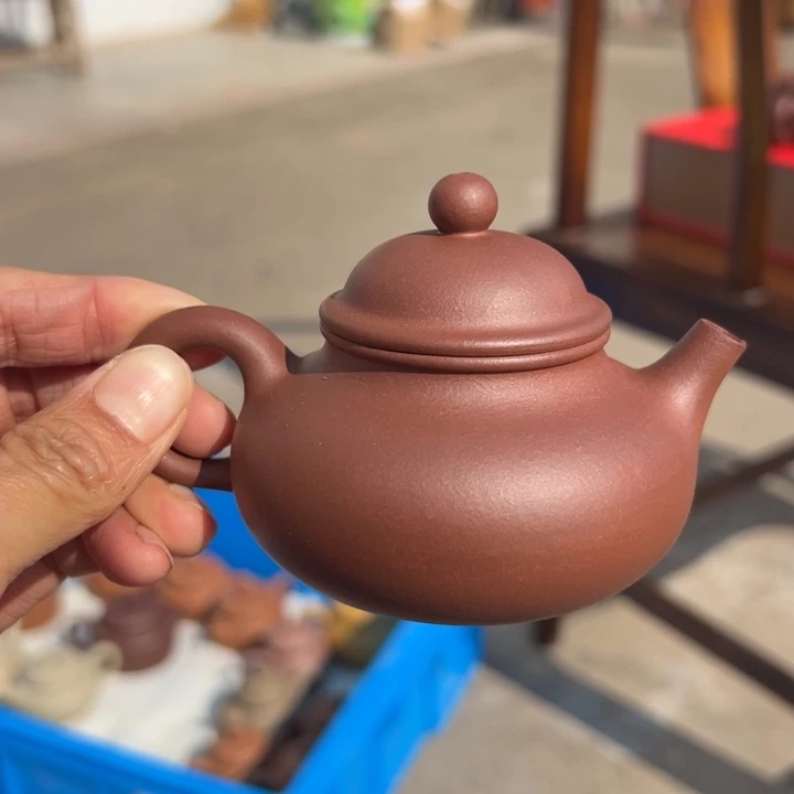 紫砂茶壶紫泥容天150c c