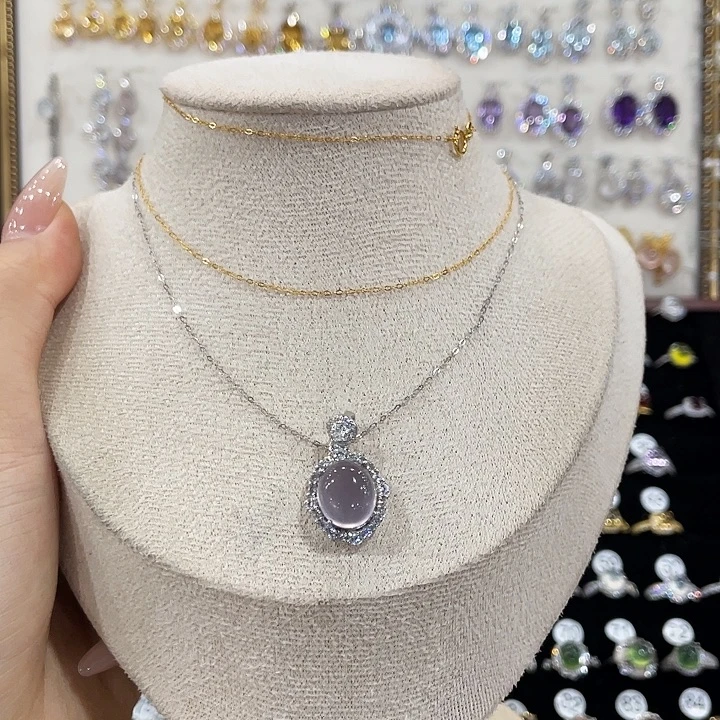 t***.颈饰银S925镶嵌萤石