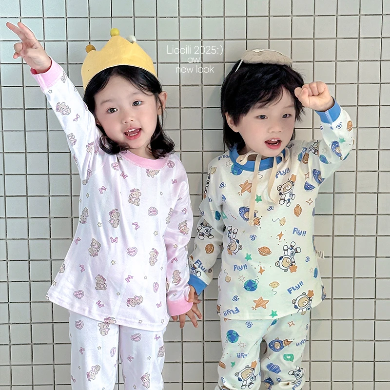 儿童秋衣秋裤套装宝宝纯棉A类保暖内衣男童女童秋冬季家居服睡衣