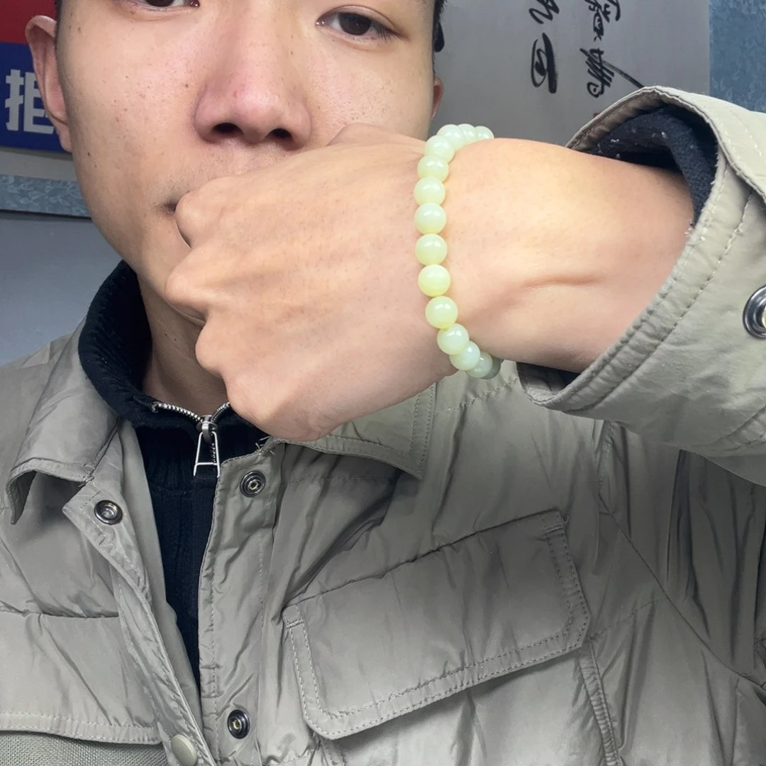 和田玉手链未镶嵌多样性新疆若羌黄口23颗卡8货头