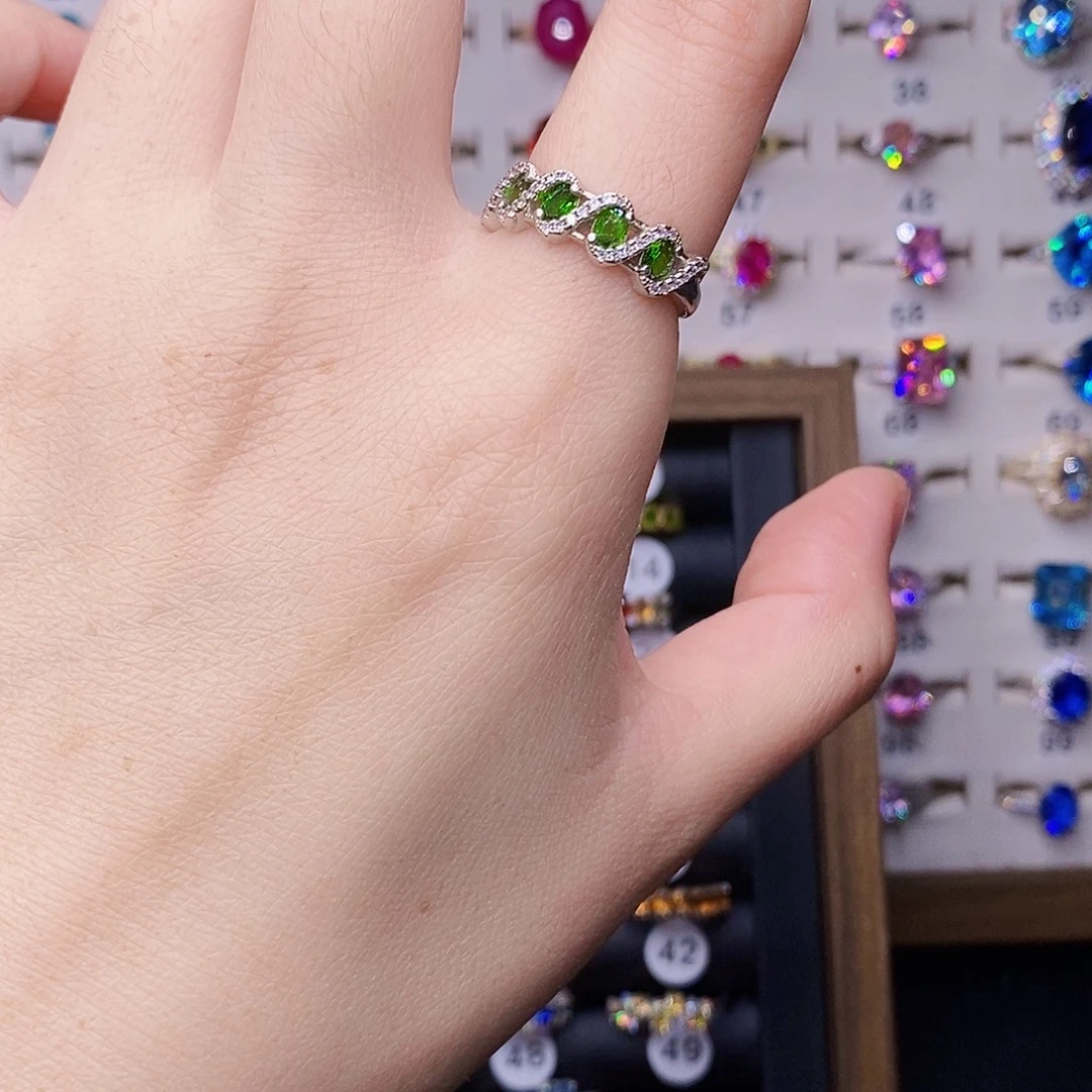 我***他戒指银S925镶嵌蓝宝石