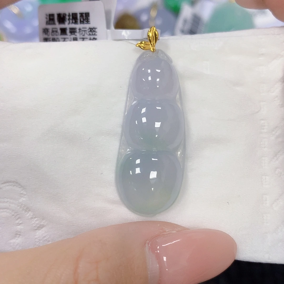 翡翠18K金镶嵌颈饰天然翡翠a货 百元以上9米证书费自理