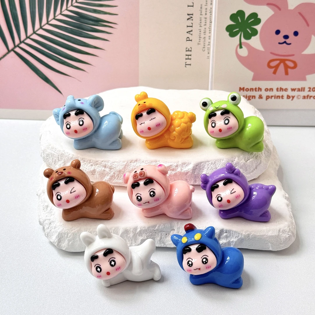 【双许愿+九宫格】趴趴动物小新实色diy可爱车载创意桌面摆件对对碰