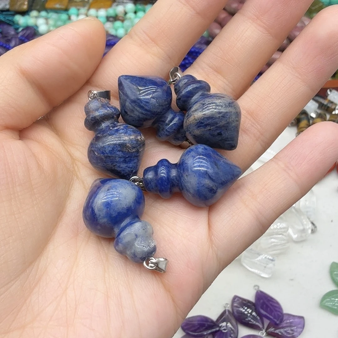 水晶未镶嵌珠宝半成品蓝纹两颗