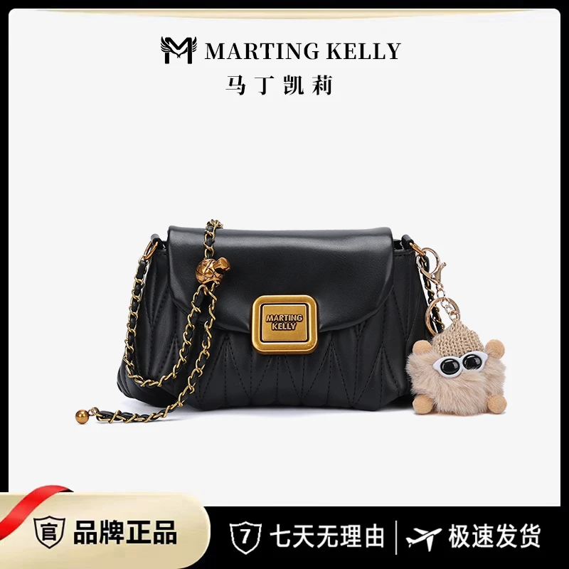 MARTING KELLY/2024秋冬款云朵包百搭单肩斜挎包M102黑色