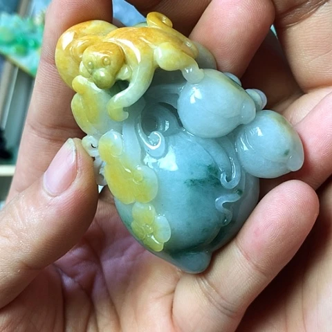 颈饰未镶嵌翡翠福豆豆珠宝翡翠颈饰