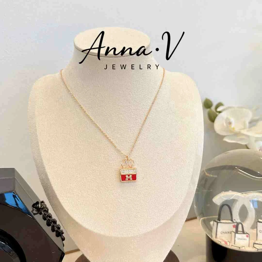铜合金锆石项链 AnnaV爱马家经典红包包吊坠项链N0151