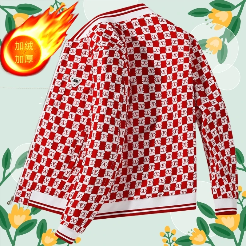 贾鲁萨加高端时尚秋冬款加绒夹克男士潮牌刺绣休闲防风棒球领外套