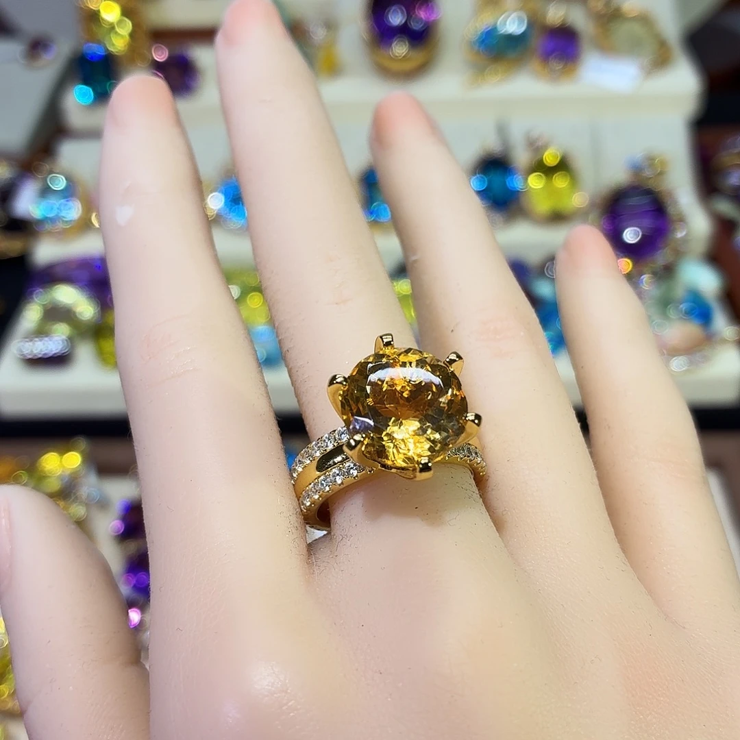 戒指水晶银S925镶嵌