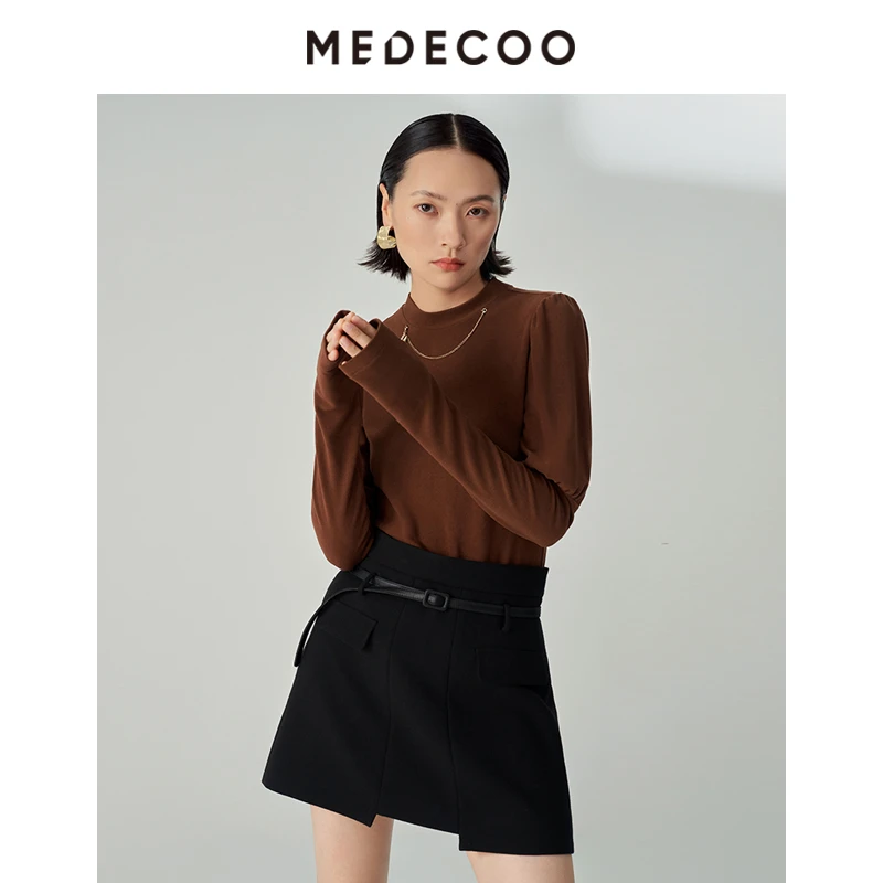 【妍妍专属】墨蒂珂冬季金属装饰长袖圆领套头针织衫MHD62222