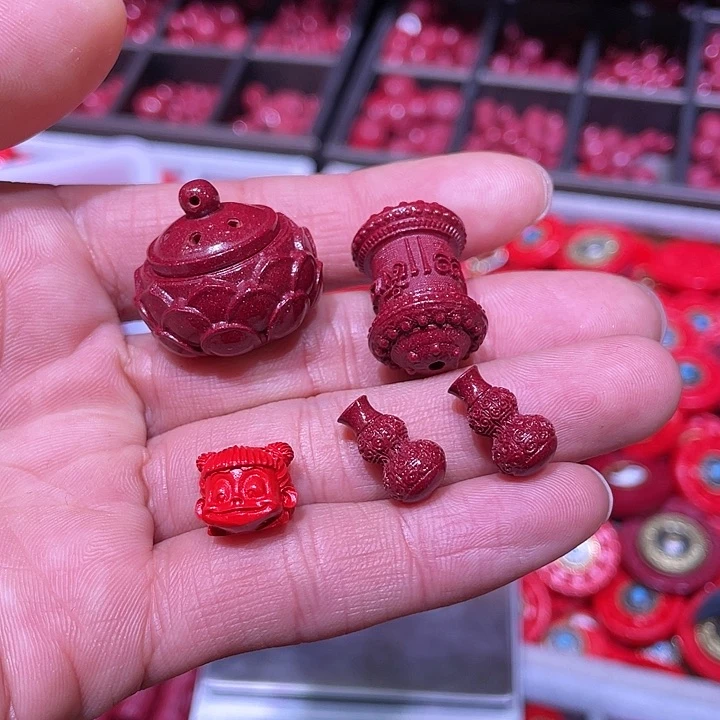 天然辰砂紫金砂4个红砂1个