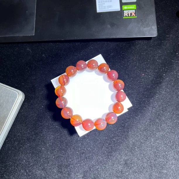 【凯馨珠宝】缅甸天然琥珀棕红手串