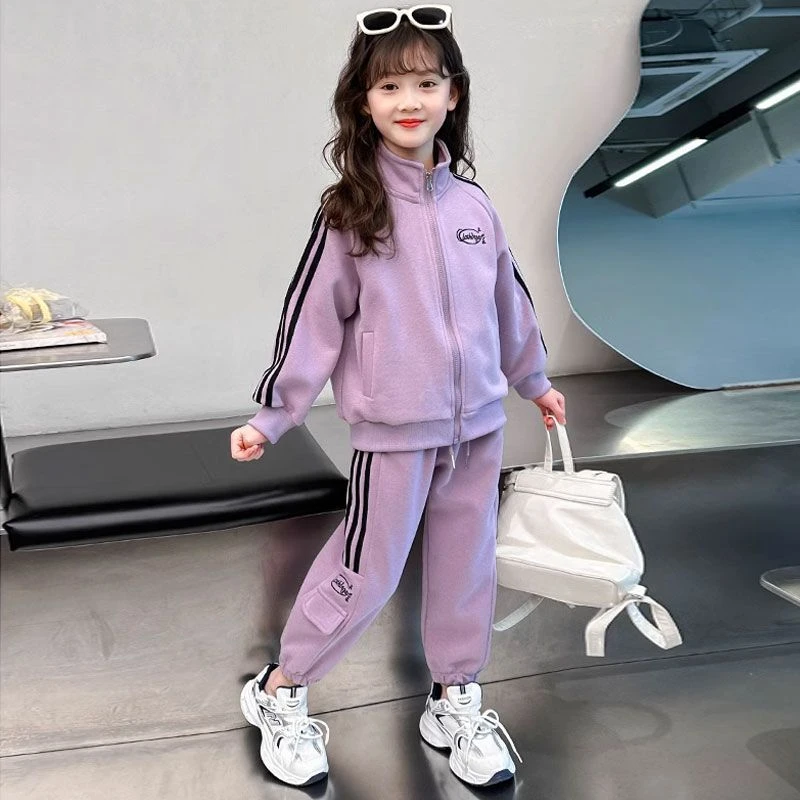 女童春秋季套装2025新款中大童洋气时髦卫衣外套儿童束脚裤两件套