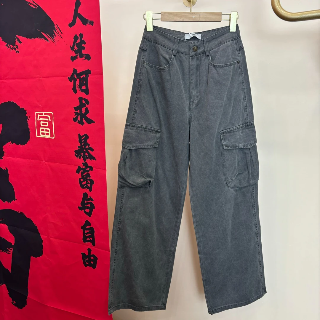 EGO-FCD008中腰工装裤做旧休闲裤户外百搭设计师长裤宽松