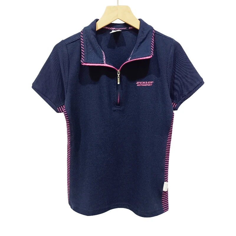 复古运动短袖t恤户外休闲透气时尚拼接减龄短款舒适高尔夫上衣