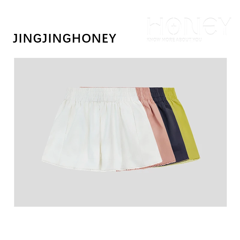 静静哈尼  【A字蓬蓬短裤】夏季新款松紧腰阔腿短裤K82513