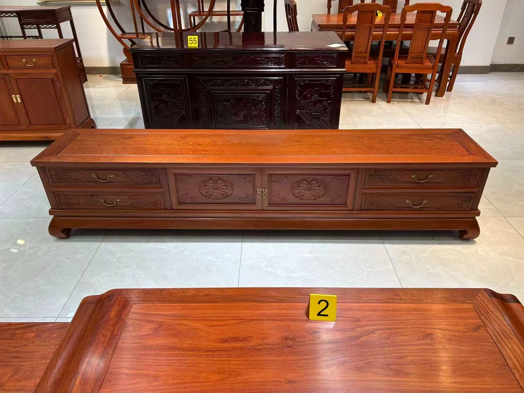 2.4国标红木家具缅花电视柜大果紫檀储物柜