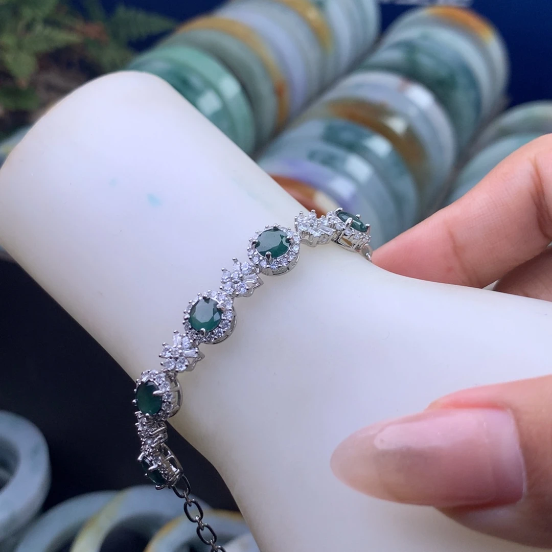 翡翠未镶嵌挂件手链