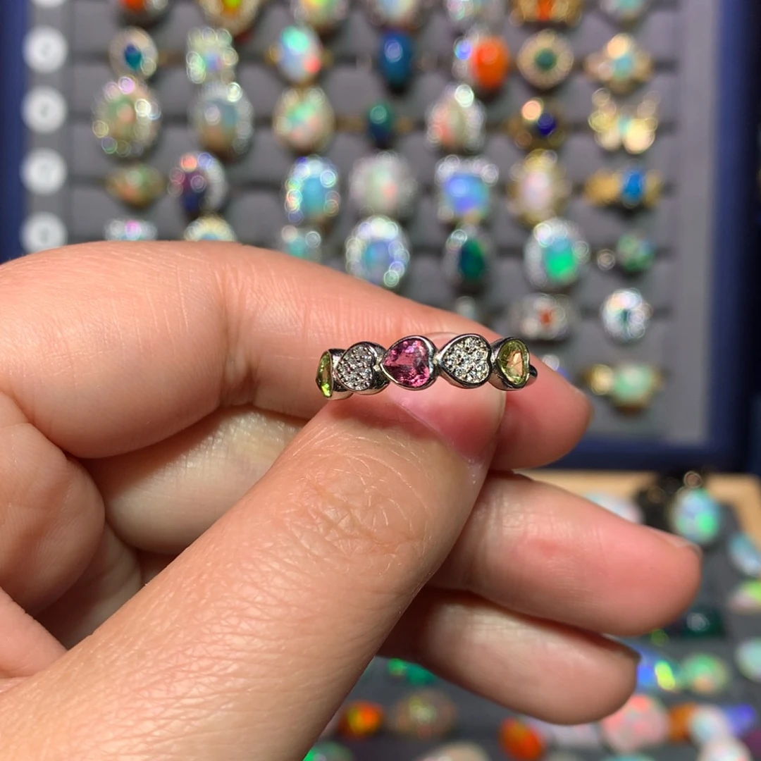 欧泊戒指款式银S925镶嵌