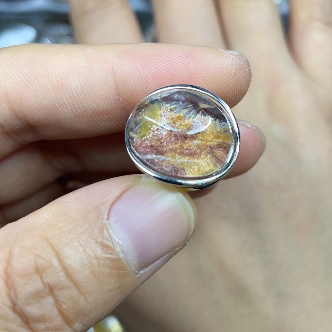 【闪购商品】银S925镶嵌珠宝半成品水晶戒指