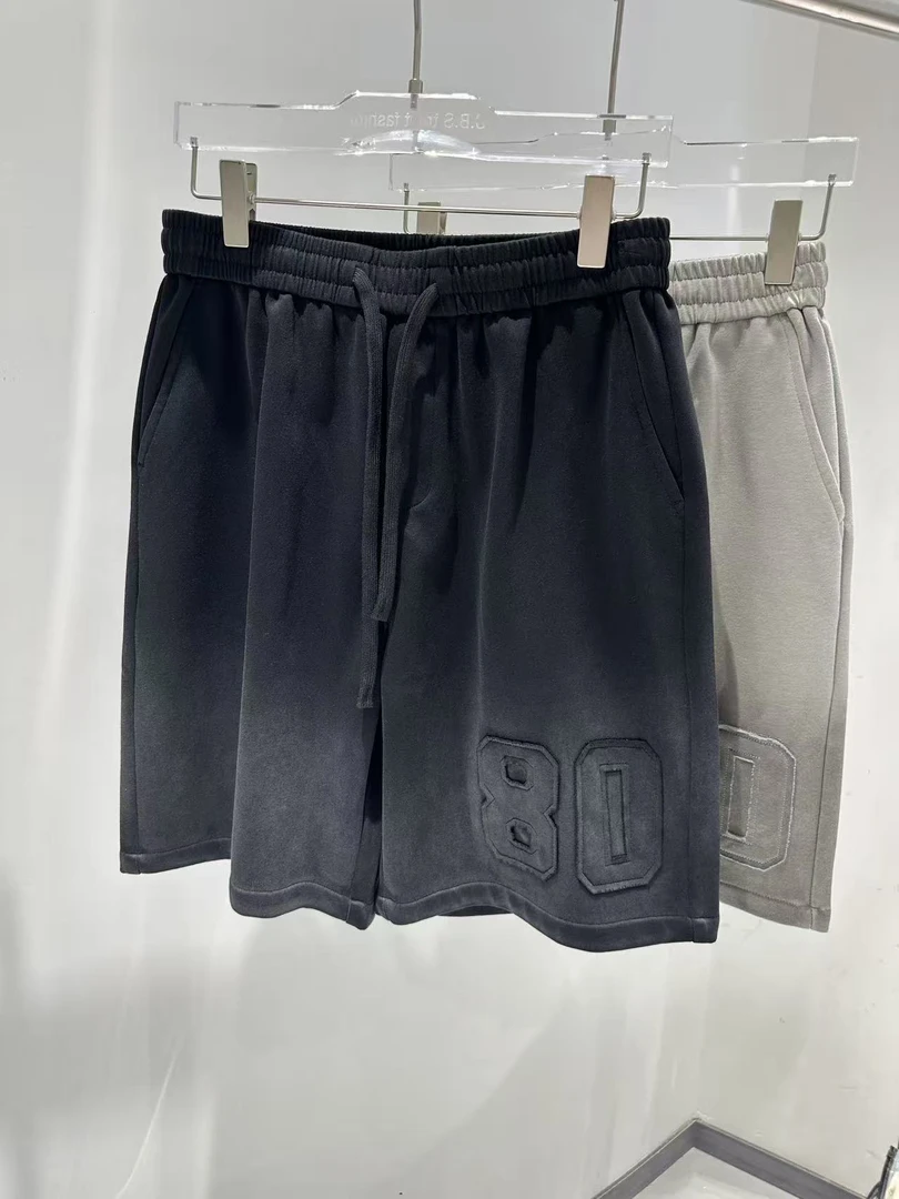 F07-【夏季新款】贴布刺绣复古洗水潮流时尚五分短裤