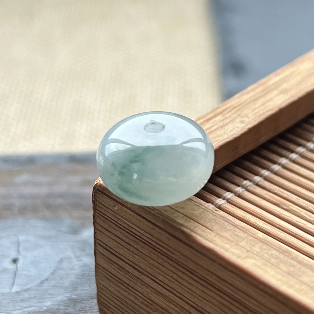 冰飘花鼓珠天然缅甸a货翡翠转运珠吊坠手串手绳配珠肥扣子算盘珠