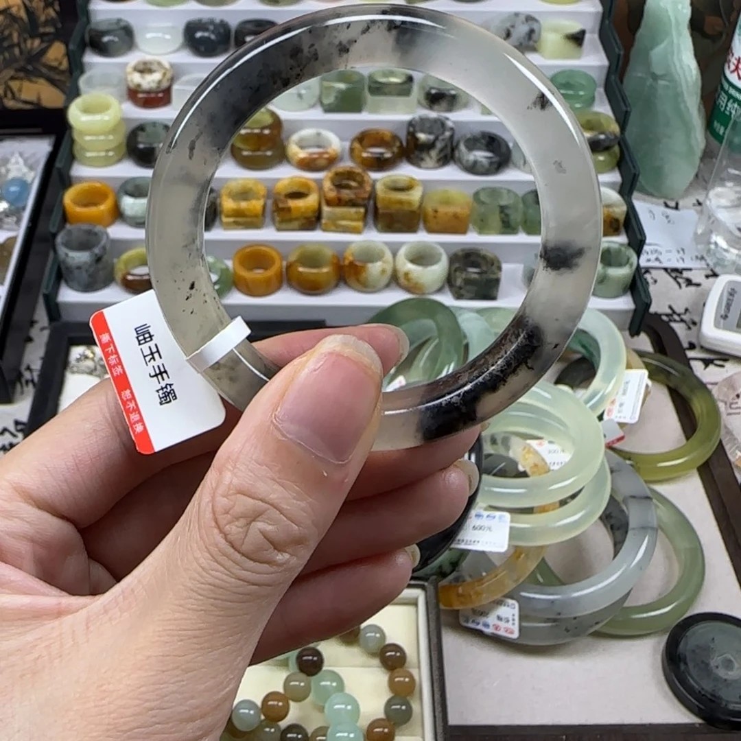 就***吧蛇纹石玉合金手镯