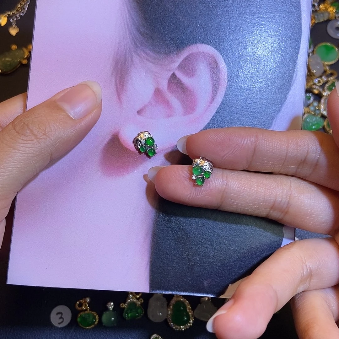 翡翠银S925镶嵌吊坠(不含链)