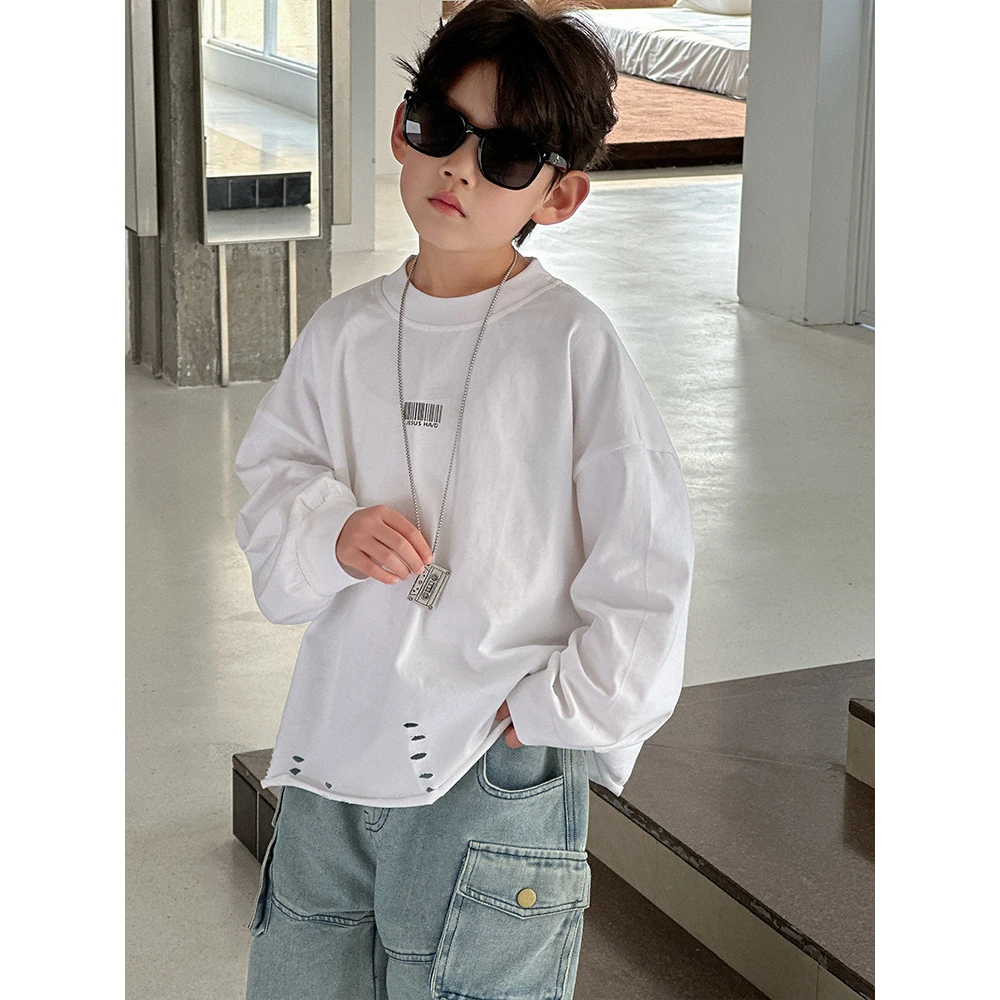 in 爱:qm25儿童洋气长袖T恤男童韩版上衣中小童帅气春装潮2571