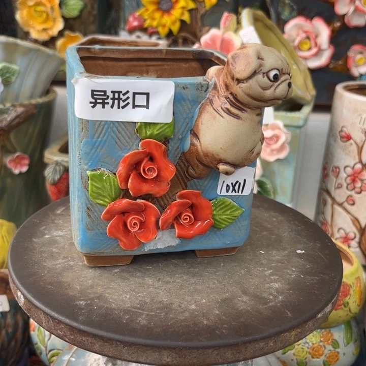 紫砂花盆粗陶材质多肉花盆