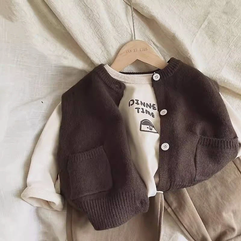 2025年新款儿童套装棉质男童女童韩版潮牌服装宝宝春秋款外套秋衣
