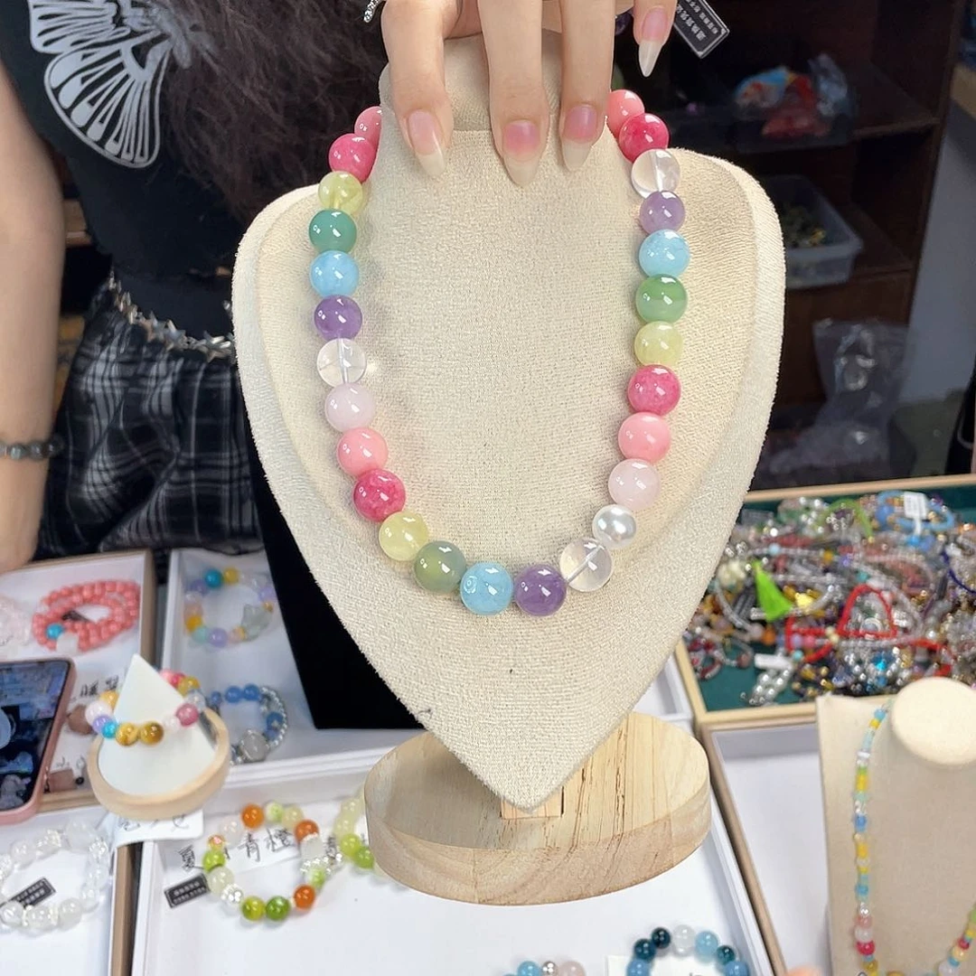 水晶手链银S925镀金镶嵌