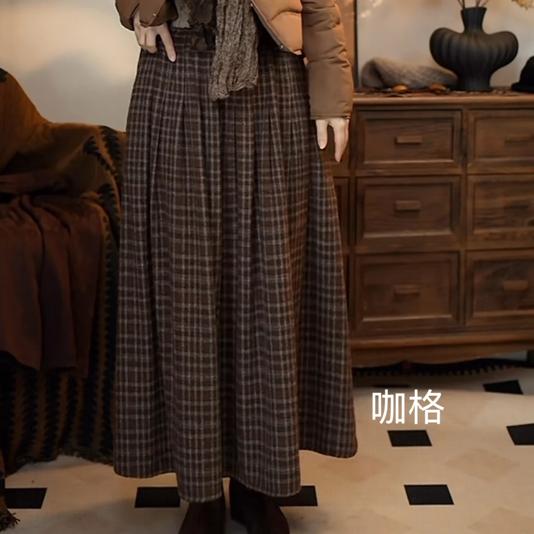 2403 冬季新款格子半身裙