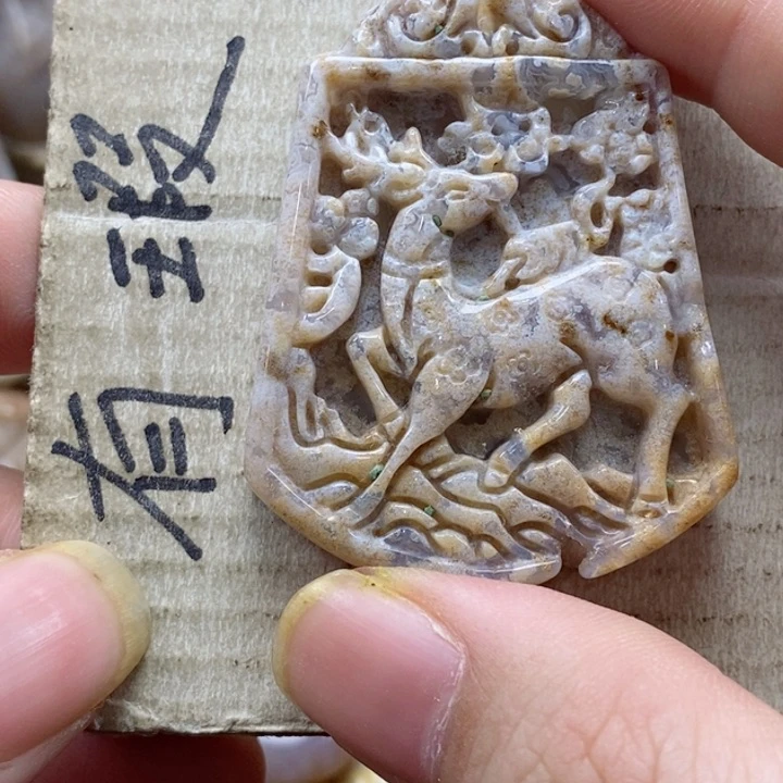 硅化珊瑚（珊瑚玉）颈饰未镶嵌植**生