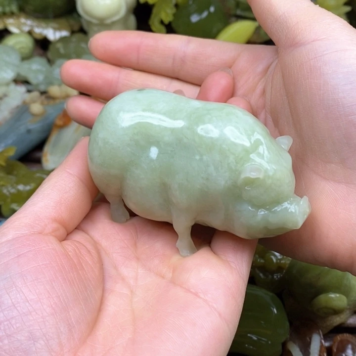 蛇纹石玉手把未镶嵌成**天