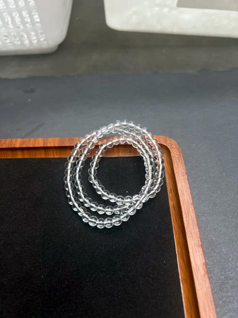 白水晶6mm三圈手串