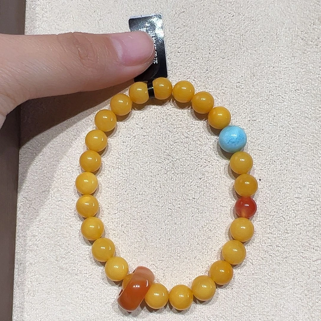 蜜蜡未镶嵌手链8mm蜜蜡手串