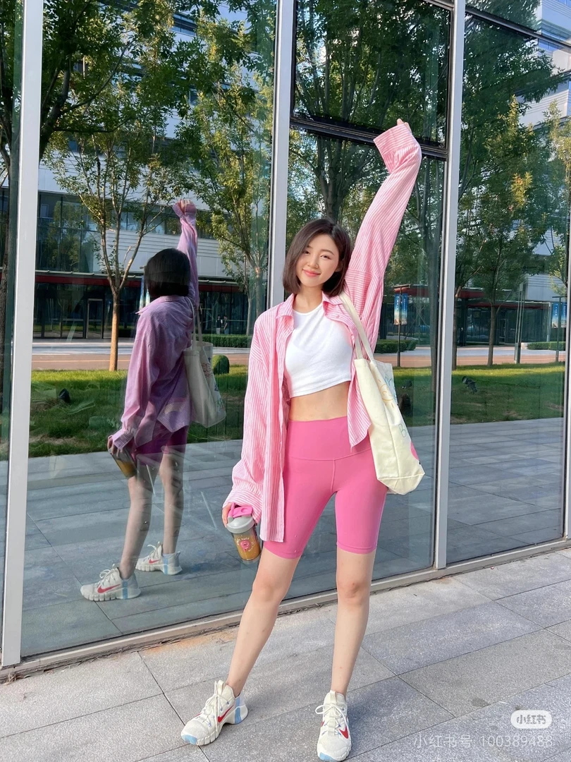 aglign系列 夏季新款加高腰提臀瑜伽裤 弹力修身跑步运动五分裤女