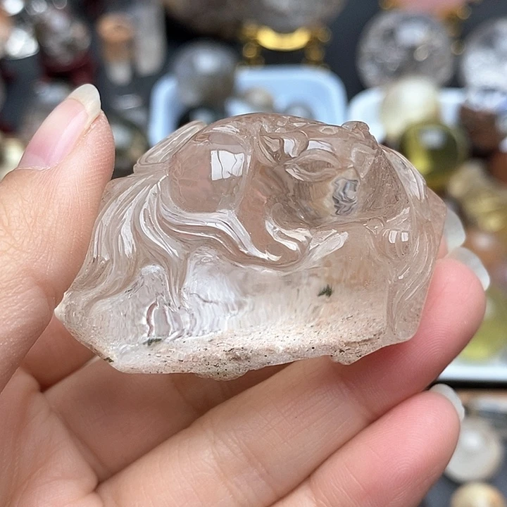 水晶裸石未镶嵌九尾狐