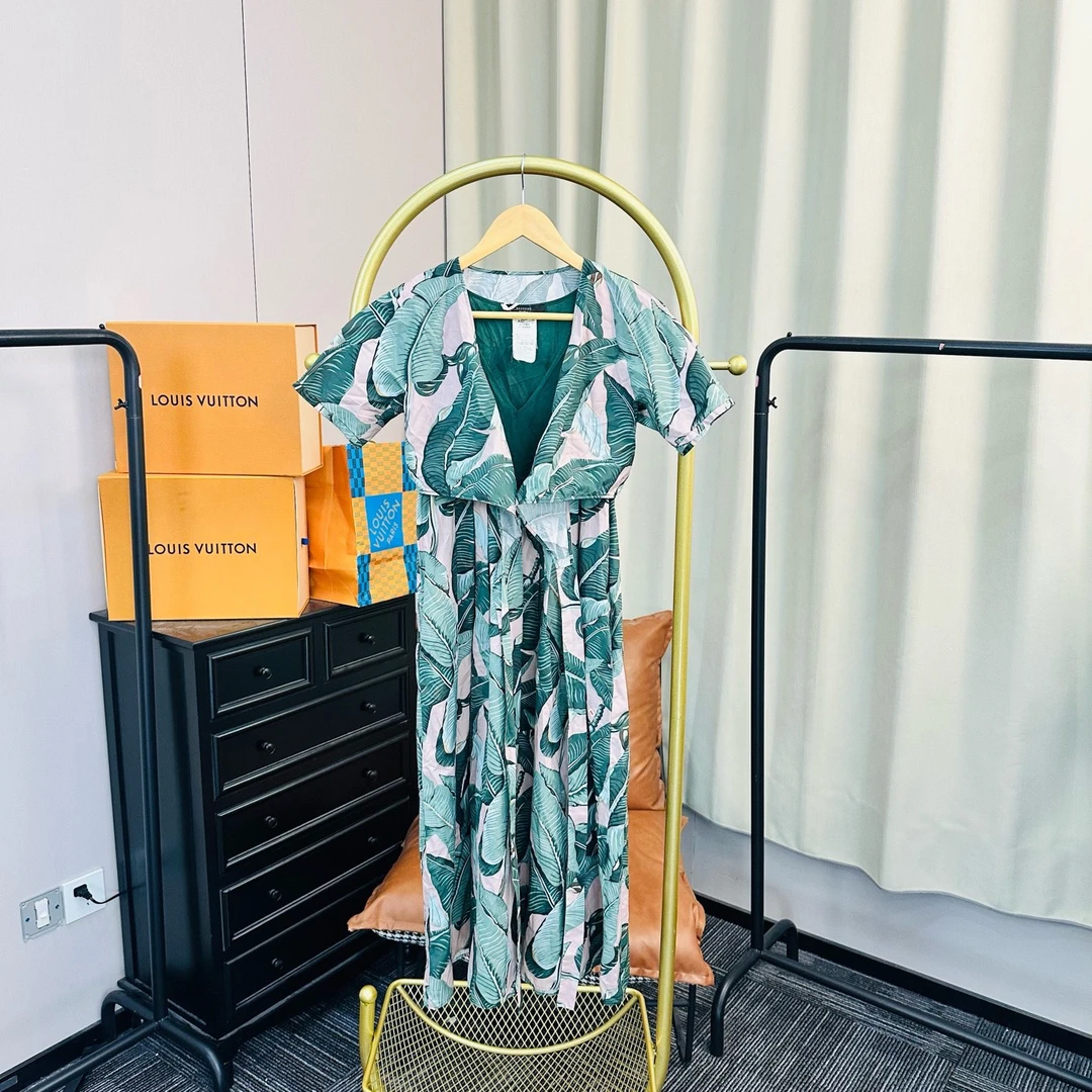 95新 MaxMara 绿色印花连衣裙 36码