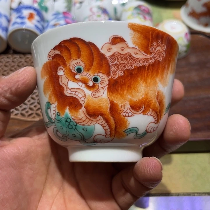 纯手工手绘盖碗杯