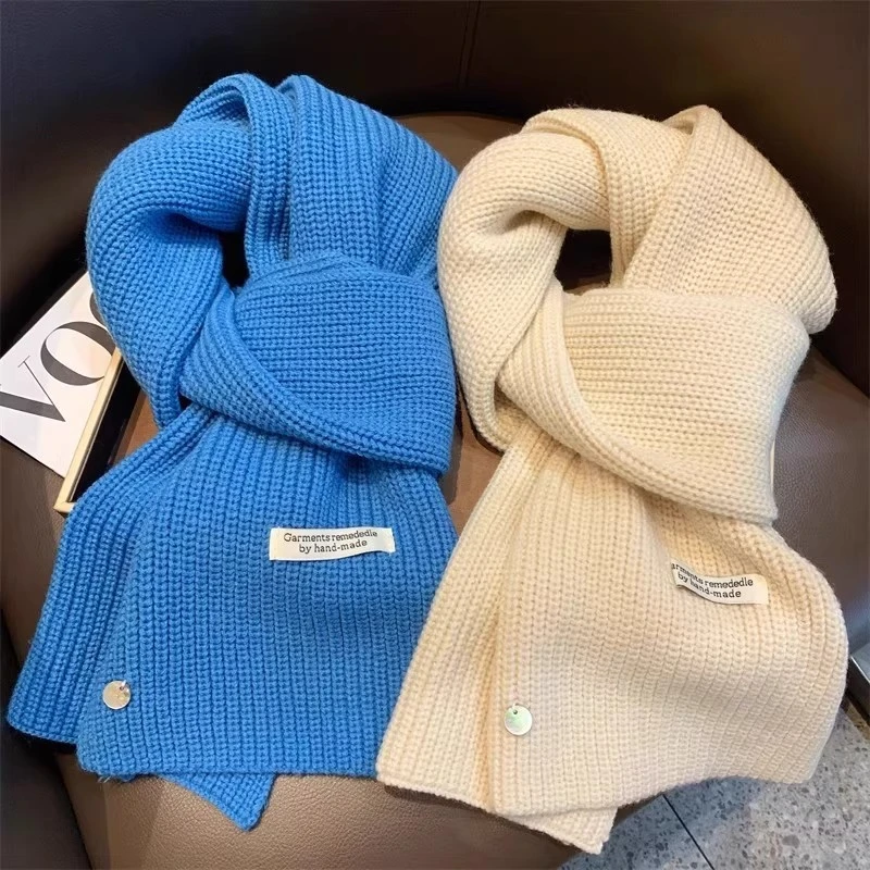 围巾女冬季韩版保暖纯色见详不掉色通用休闲针织围脖学生