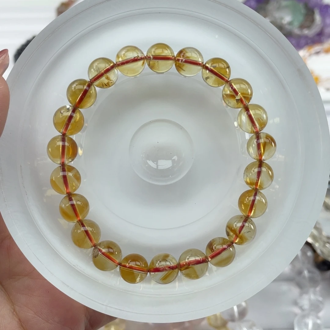 水晶未镶嵌手串028黄塔晶水晶9m