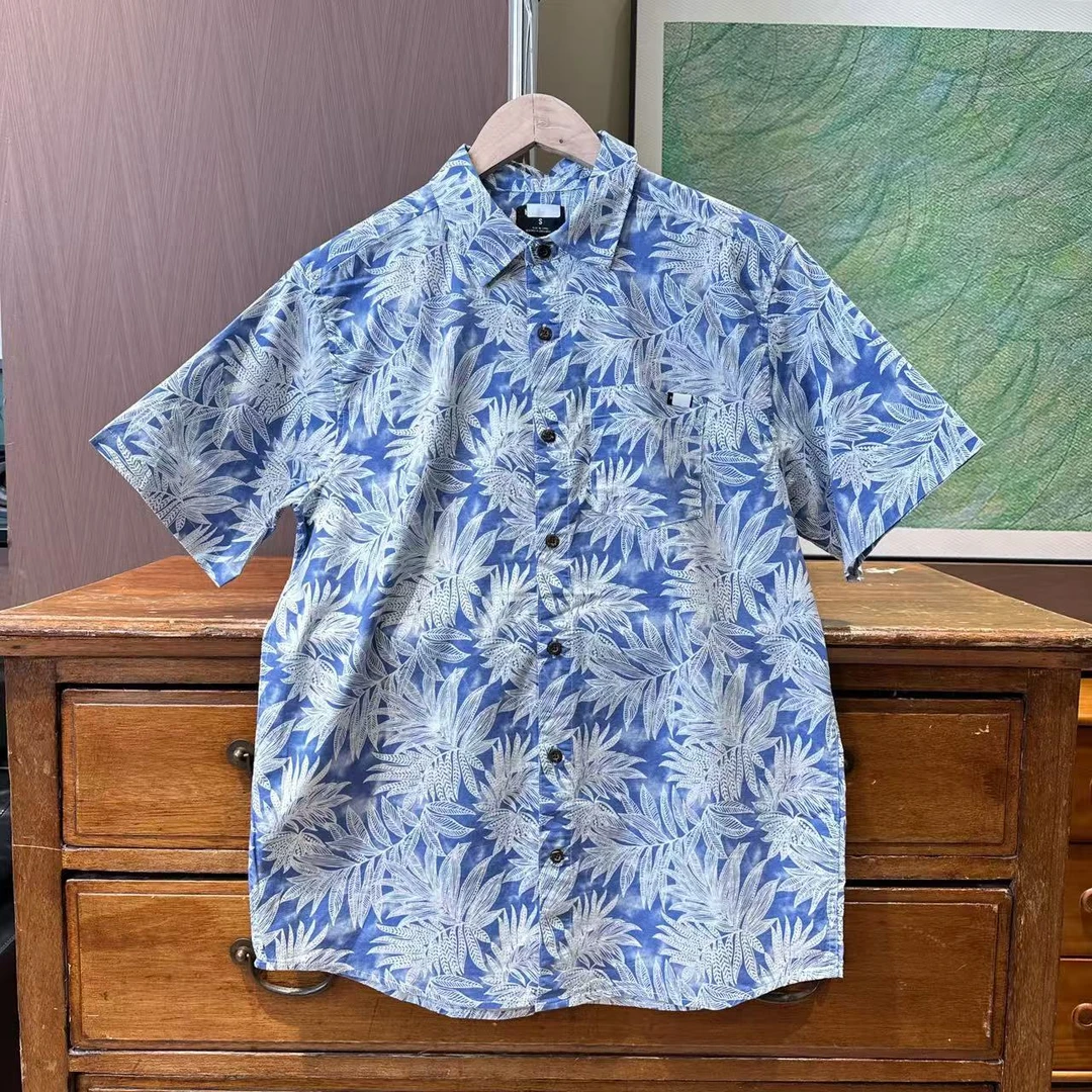 赫家 25年新款亲肤柔软棉感条纹短袖衬衫 DM24F374