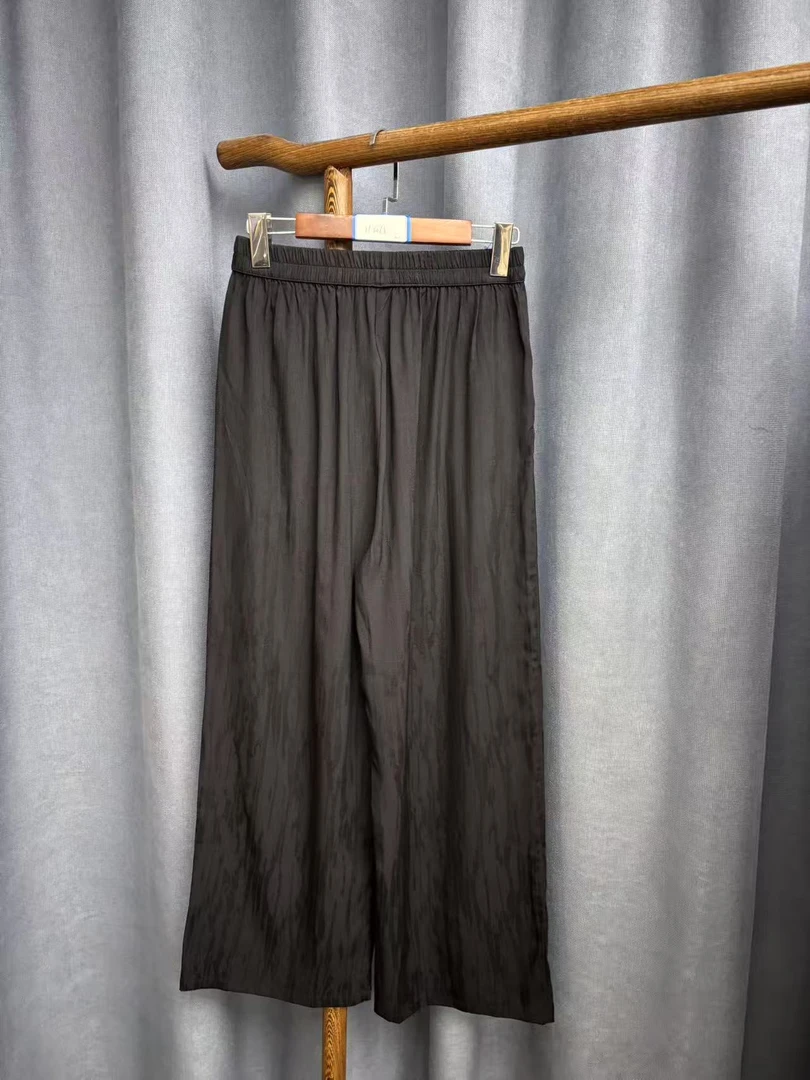 2025夏季新款休闲百搭宽松桑蚕丝直筒裤女H3066{瑕疵款}