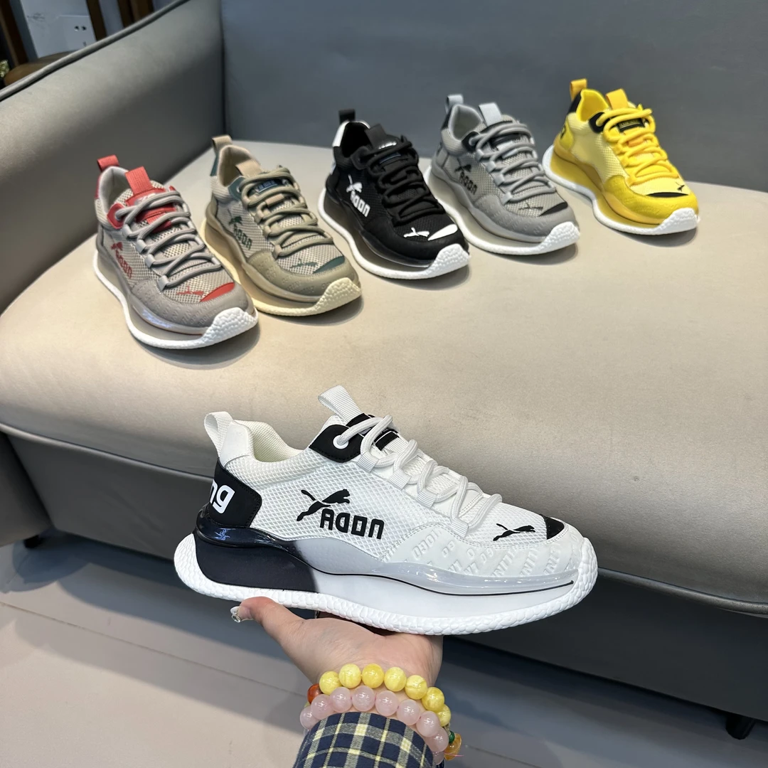 鞋不剩挣826增高男鞋运动鞋圆头厚底透气网面鞋中跟青年男士百搭