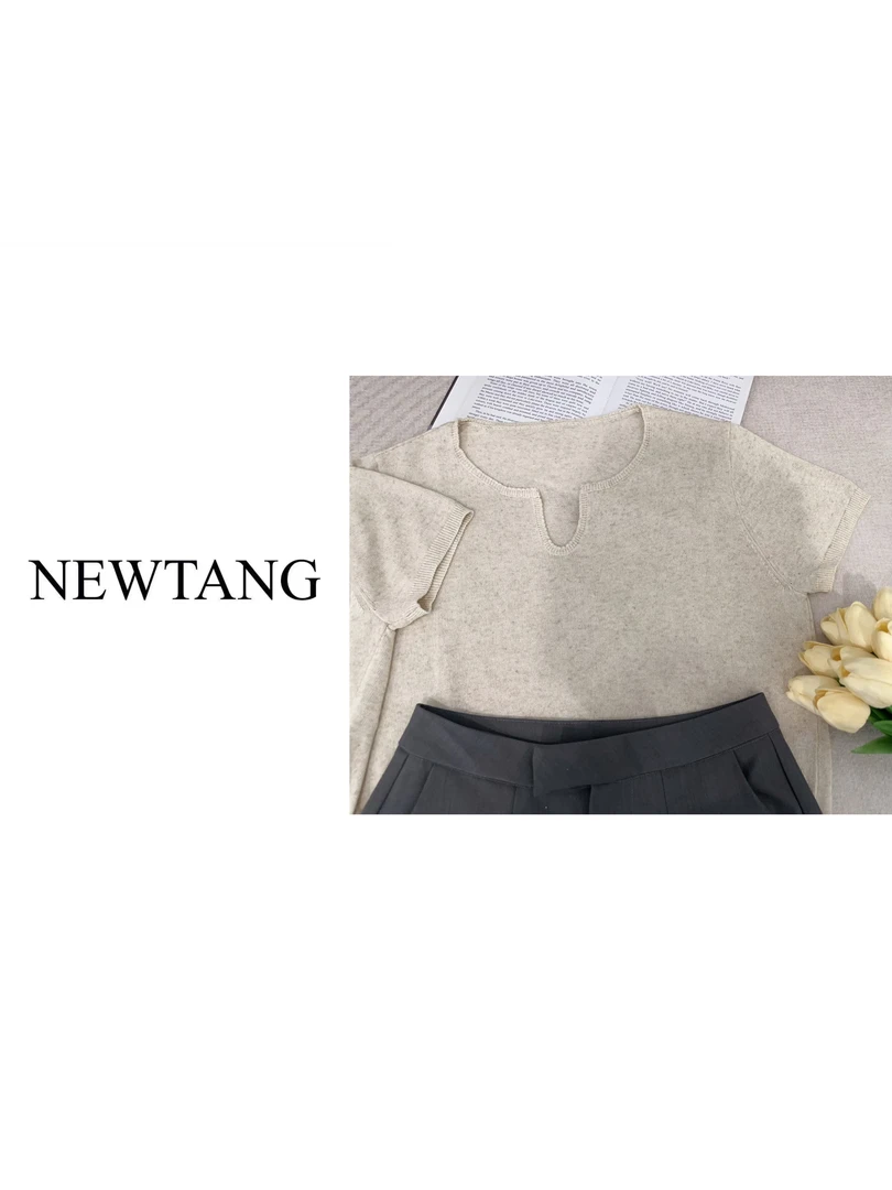 【极简圆v领】190 苎麻气质圆v领极简风短袖